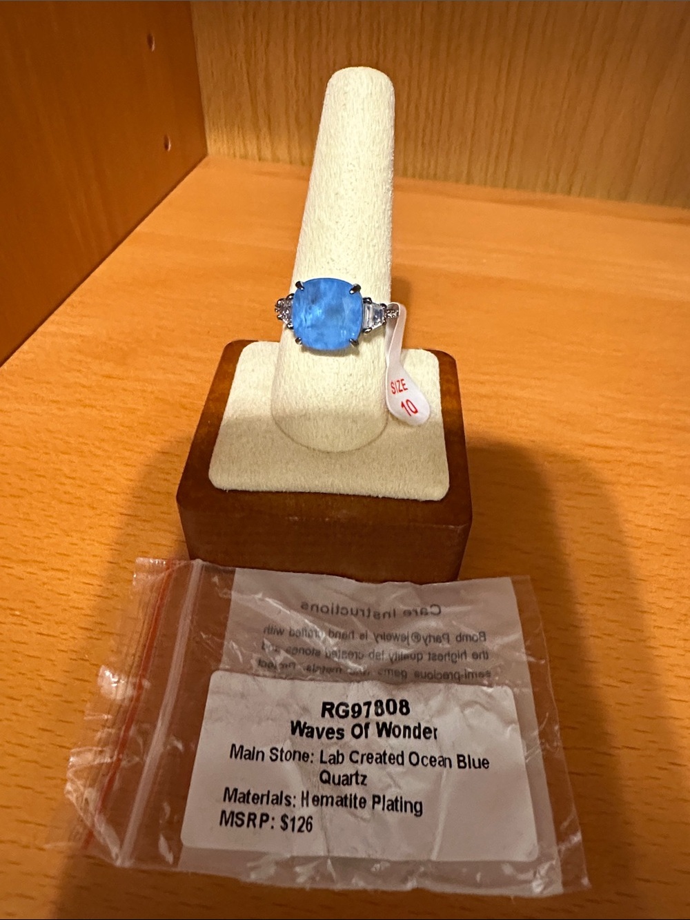 BP OG-Ocean Blue Quartz Ring - Size 10